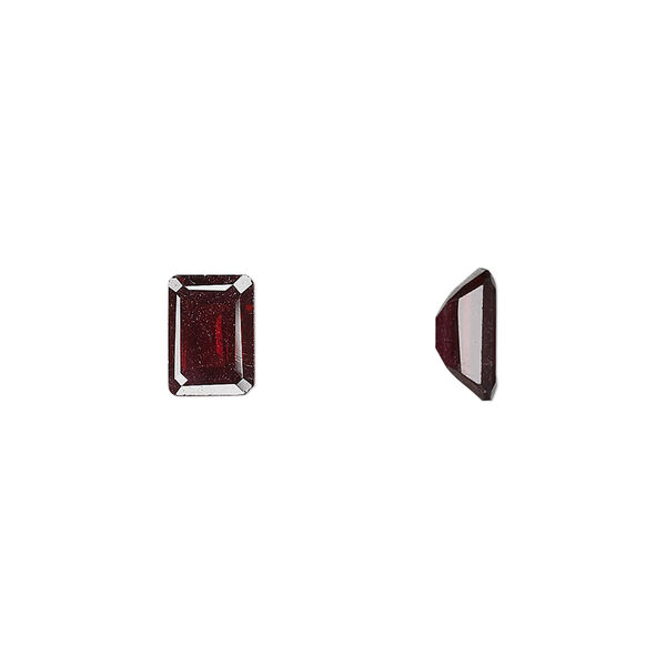 Gem, almandite garnet (natural), 8x6mm faceted emerald-cut, A grade, Mohs hardness 7 to 7-1/2. Sold individually. image number 0
