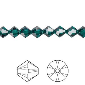 Bead 24pk emerald, Crystal Passions® 6mm bicone 5328