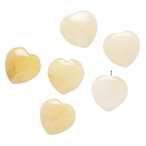 Golden "jade" 1pkg6, half-drilled puffed heart drop natural B grade, 15-16mm image number 0