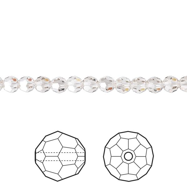 Bead 12pk crystal silver shade, Crystal Passions® 4mm round 5000 image number 0