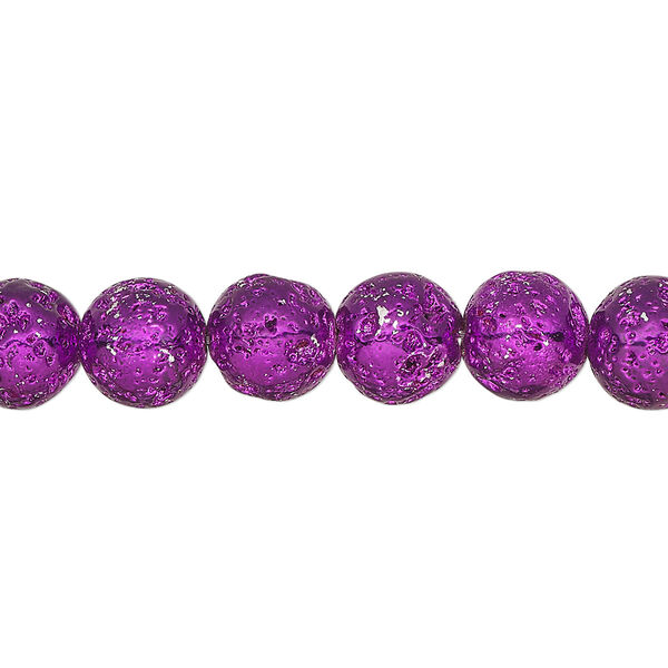 Lava rock 1pkg1, electrocoated round bead 15.5-16 inch 7-8mm image number 0