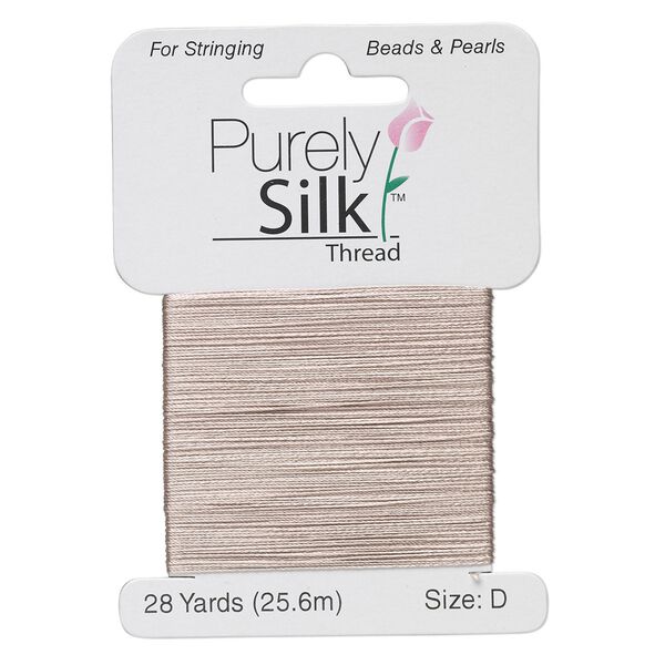 Thread, Purely Silk™, grey, size D. Sold per 28-yard card. image number 0
