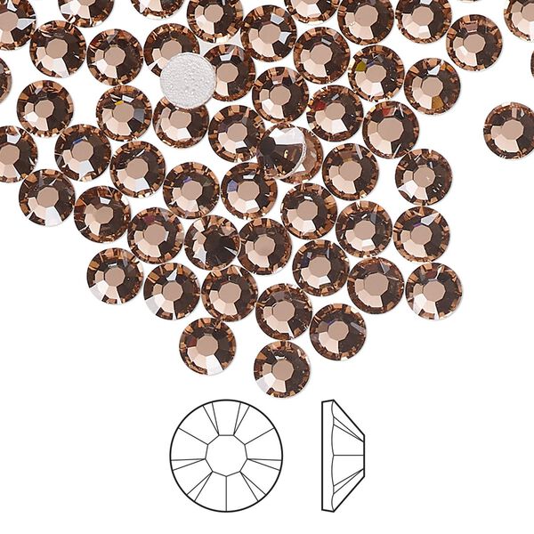 Flat back 1pkg144, dusty rose foil back Preciosa MAXIMA Czech crystal hotfix rhinestone, 4.6-4.8mm chaton rose round SS20 image number 0