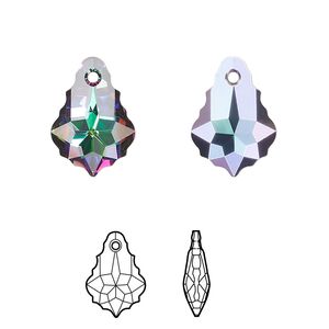 Drop 12pk crystal electra, Crystal Passions® 16x11mm pendant baroque 6090