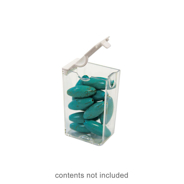 Organizer, Large Containers™, Bead Storage Solutions™, plastic, clear and opaque off-white, 3 x 2 x 1-1/8 inches. Sold per 3-piece set. image number 0