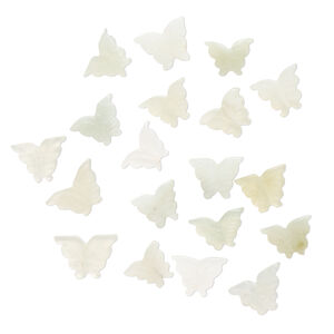 New "jade" 1pkg20, carved butterfly bead natural mix 13x10mm-16x11mm