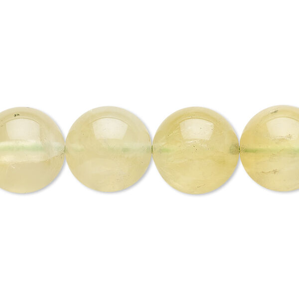 Bead, prehnite (natural), 11-13mm round, B- grade, Mohs hardness 6 to 6-1/2. Sold per 15" to 16" strand. image number 0