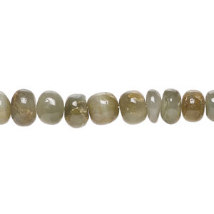 Cat's eye quartz 1pkg1, hand-cut rondelle bead natural, 8 inch 6x3mm-7x5mm