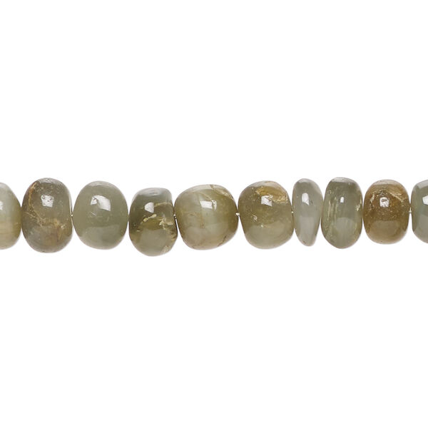 Cat's eye quartz 1pkg1, hand-cut rondelle bead natural, 8 inch 6x3mm-7x5mm image number 0