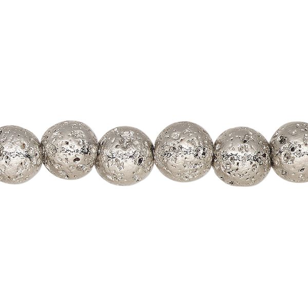 Lava rock 1pkg1, electrocoated round bead 15.5-16 inch 7-8mm image number 0