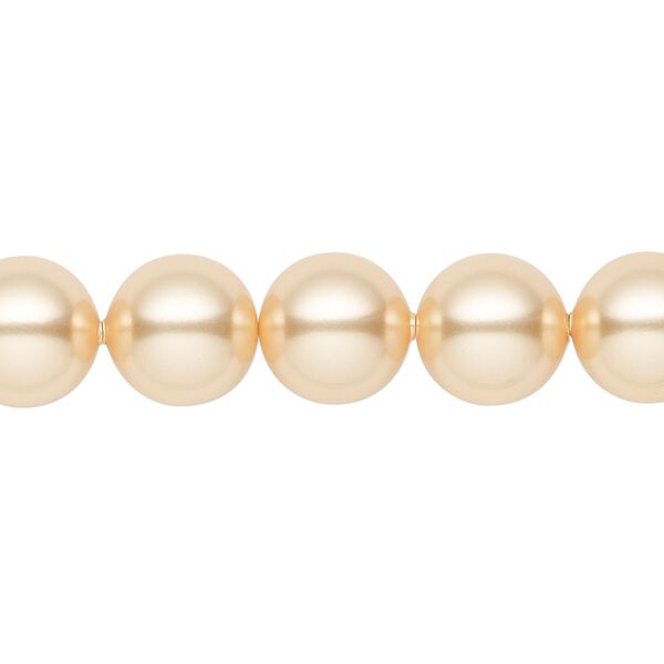 Pearl 100pk gold, Swarovski® 10mm round 5810 image number 0