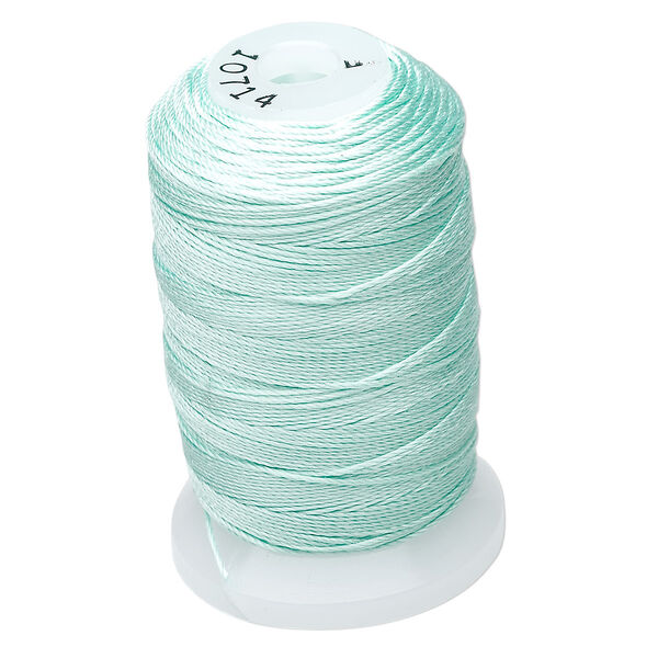 Thread, Purely Silk™, 3-ply, turquoise blue, size F. Sold per 140-yard spool. image number 0
