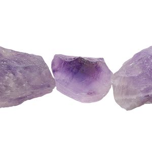 Amethyst 1pkg1, matte rough nugget bead natural 15.5-16 inch small to medium