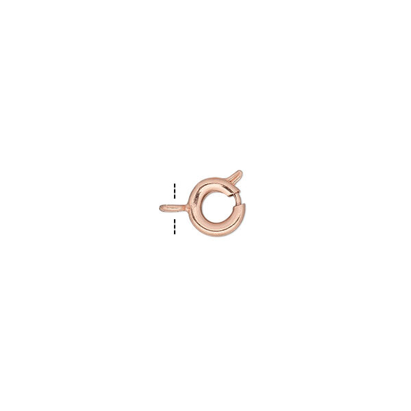 Clasp, springring, copper-plated brass, 6mm. Sold per pkg of 100. image number 0
