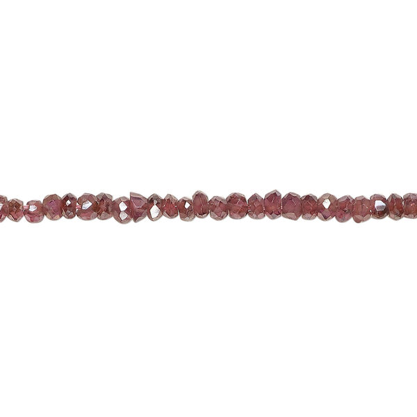 Rhodolite garnet 1pkg1, rondelle / faceted saucer bead, 13 inch 3x1mm / 3x1mm image number 0