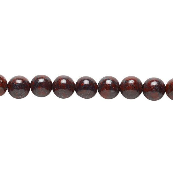Brecciated jasper 1pkg1, round bead natural 15.5-16 inch 6mm image number 0