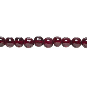 Garnet 1pkg1, hand-cut round bead, 15.5-16 inch 5mm
