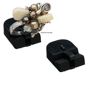 Display, ring, plastic, black, 11x22x30mm. Sold per pkg of 12.