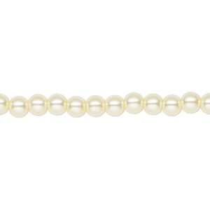 Pearl 2pk ivory, Celestial Crystal® 4mm round 15.5-16 inch