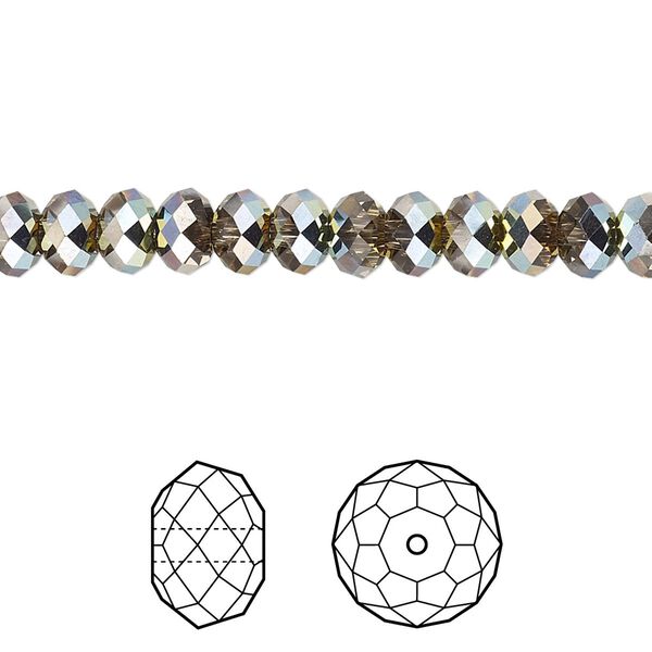 Bead 144pk light Colorado topaz golden Sahara, Crystal Passions® 6x4mm rondelle 5040 image number 0