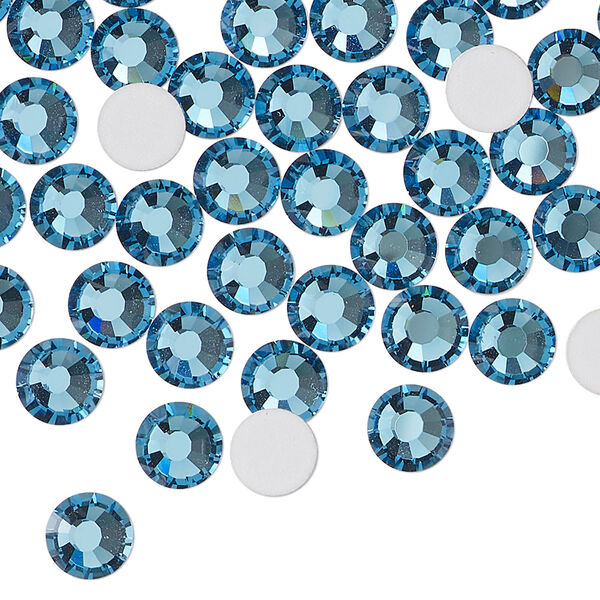 Flat back 1pkg288 Malibu blue foil back, Preciosa MAXIMA Czech crystal rhinestone, 6.3-6.5mm chaton rose round SS30 image number 0