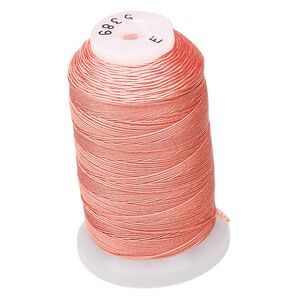 Thread, Purely Silk™3-ply, , tangerine, size E. Sold per 200-yard spool.