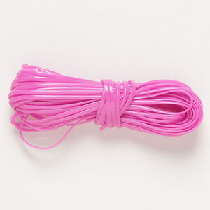 Cord 1pkg1, plastic, dark pink, 1mm flat, 20-foot section.