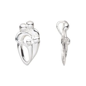 Pendant, sterling silver, 23x12.5mm family with hidden loop. Sold individually.