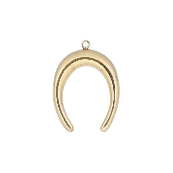 Charm, 14Kt gold-filled, 21x17mm single-sided naja. Sold individually. image number 0