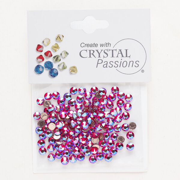 Flat back 1pkg144 light Siam shimmer, Crystal Passions&reg; rhinestone 3.8-4.00mm hotfix round SS16 image number 0