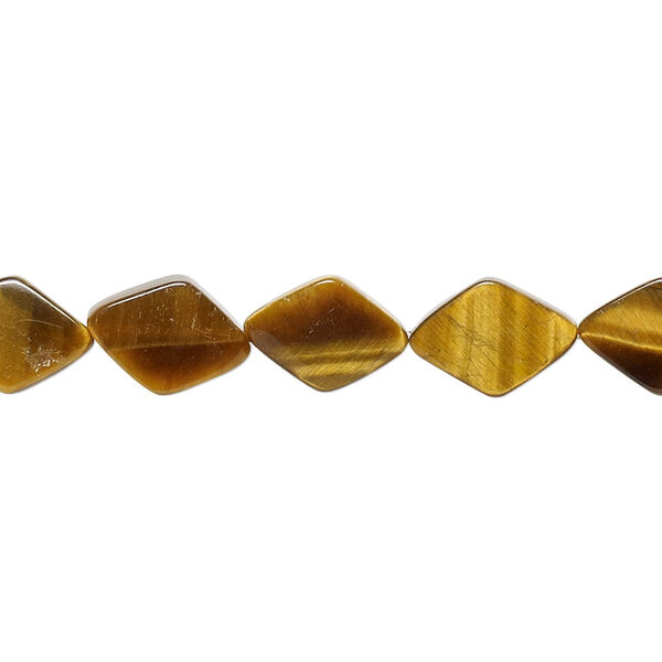 Bead, tigereye (natural), 11x8mm hand-cut flat diamond, B grade, Mohs hardness 7. Sold per 15-1/2" to 16" strand. image number 0