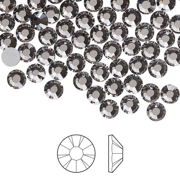 Flat back 1pkg144, lilac ash foil back Preciosa Viva 12® Czech crystal rhinestone 4.6-4.8mm chaton rose round SS20 image number 0