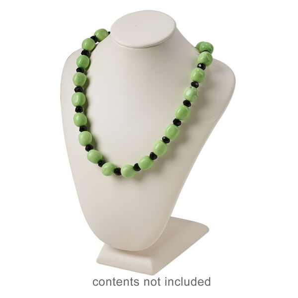 Display, necklace, leatherette, cream, 9 x 7 x 5 inches. Sold individually. image number 3