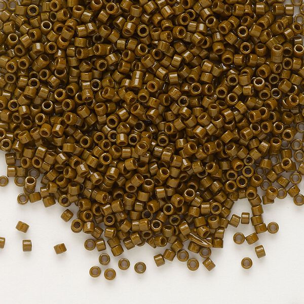 Seed bead, Delica®, glass, pkg/250g, #11 round, Duracoat® opaque outside dyed dark brown (DB-2142). image number 0