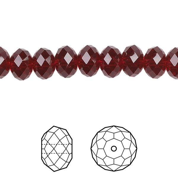Bead 12pk Siam, Crystal Passions® 8x6mm rondelle 5040 image number 0