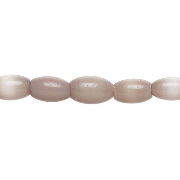 Bead, fiber optic glass, pkg/14 inch, opaque lavender, 11x7mm center-drilled oval. image number 0