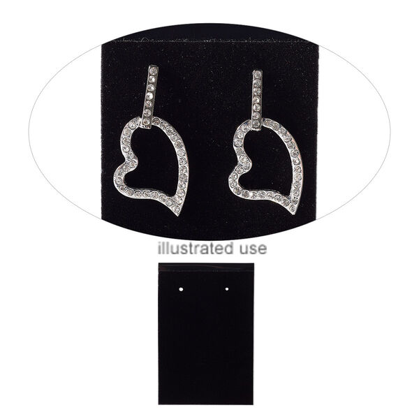 Earring card, flocked plastic, opaque black, 3x2-inch rectangle. Sold per pkg of 25. image number 0