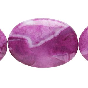 Crazy lace agate 1pkg1, oval bead 8 inch 35x25mm