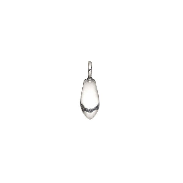 Bail, ice-pick, antique silver-plated brass, 10x4mm plain teardrop, 7mm grip length. Sold individually. image number 0