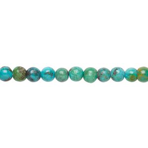 Turquoise 1pkg1, round bead 15.5-16 inch 4mm