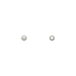 Bead, imitation nickel-plated brass, 3mm round. Sold per pkg of 100.