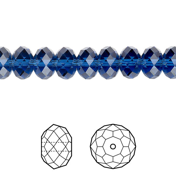 Bead 144pk dark sapphire, Crystal Passions® Regenerated 8x6mm rondelle 5040 image number 0