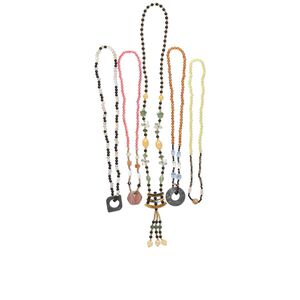 Gemstone / acrylic / glass 1pkg5, continuous necklace 24 to 30 inch mix