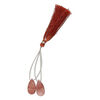 Strawberry quartz 1pkg2, hand-cut top-drilled puffed teardrop bead natural B grade, 20x10mm image number 1