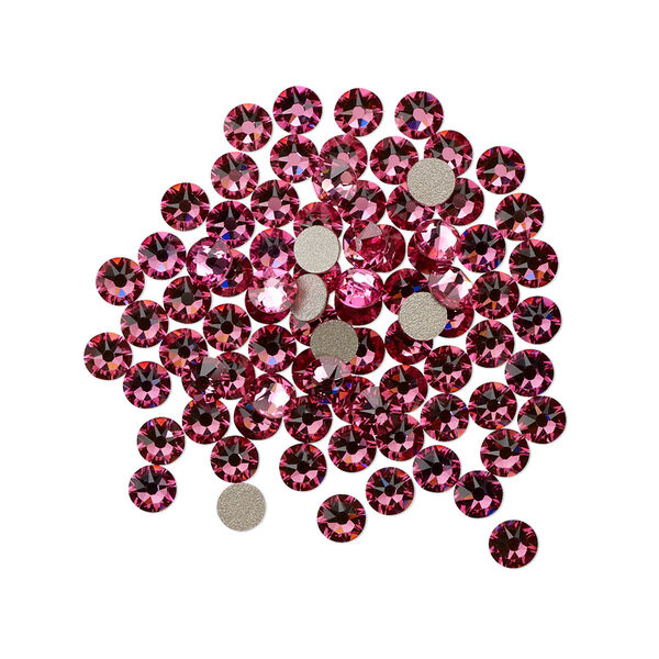Flat back 144pk rose foil back, Crystal Passions® 3-3.2mm rose round SS12 2088 image number 0