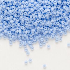 Seed bead, Miyuki, glass, pkg/250g, #11 rocaille, opaque blue agate, (RR-494).