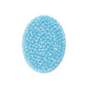 Iron-on transfer 1pk turquoise, Crystal Passions® 29x22mm oval 707487