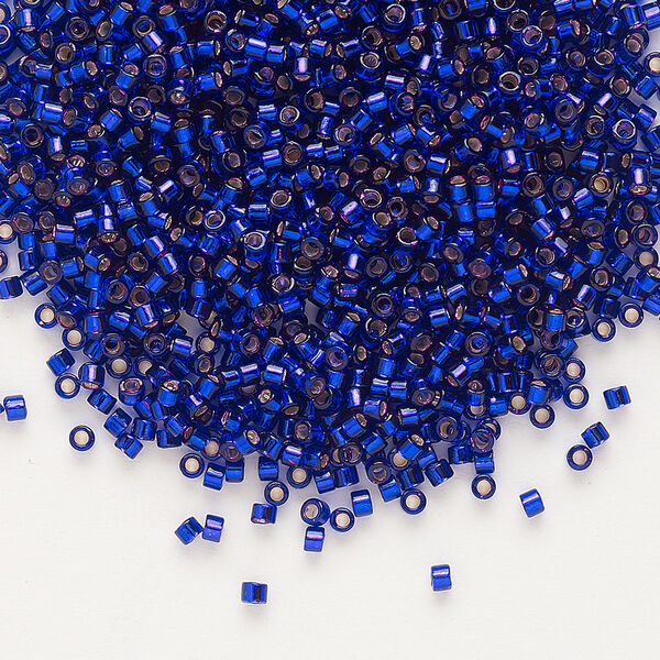 Seed bead, Delica®, glass, pkg/250g, #11 round, transparent silver-lined royal purple (DB-0610). image number 0