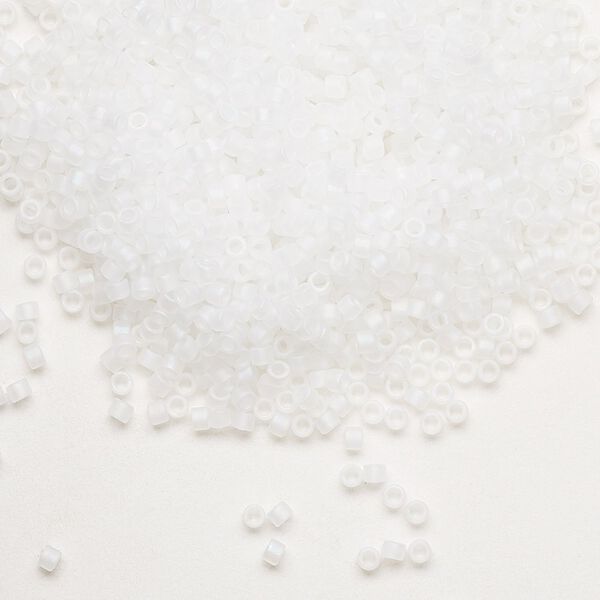 Seed bead, Delica®, glass, pkg/250g, #11 round, translucent matte rainbow crystal clear (DB-0851). image number 0