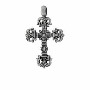 Pendant, antiqued "pewter" (zinc-based alloy), 65x41mm cross. Sold individually.